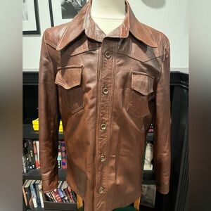 Vintage 1970’s Brown Leather Jacket. Large. Excellent Condition.